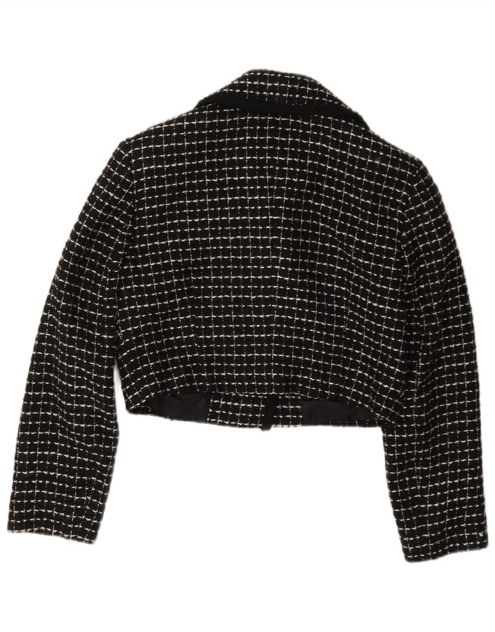 Vintage γυναικείο σακάκι 3 κουμπιών Crop Blazer IT 42 Medium Black Check