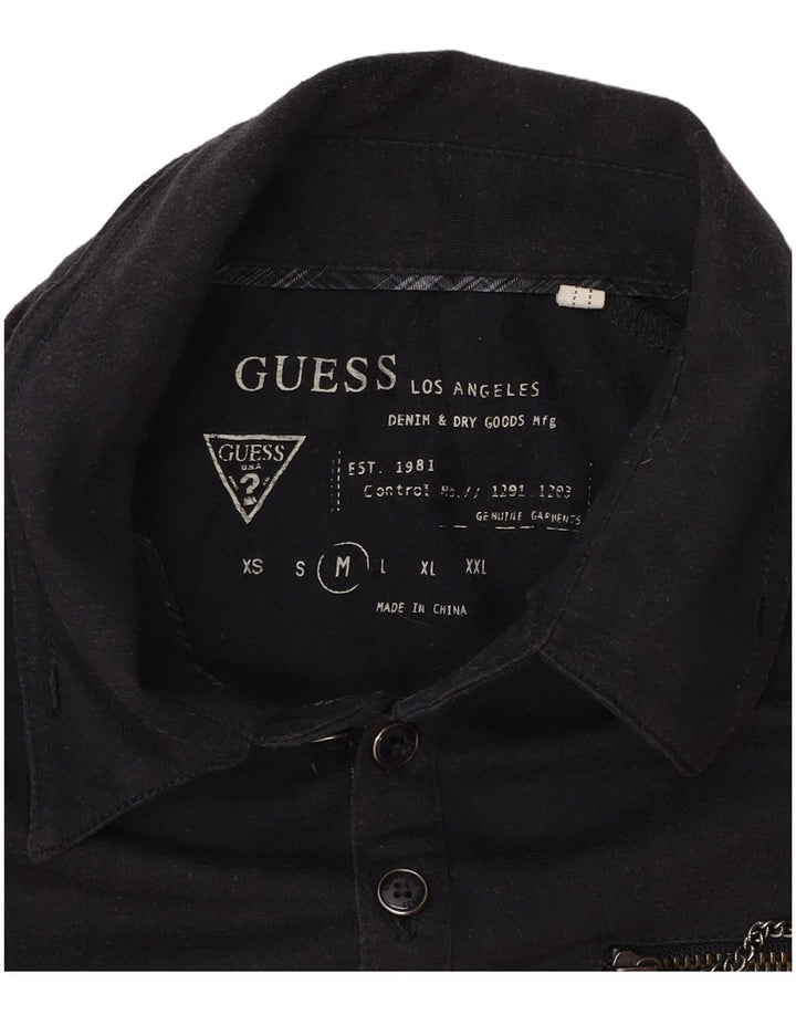 Ανδρικό στρατιωτικό μπλουζάκι πόλο Guess σε μεσαίο γκρι χρώμα