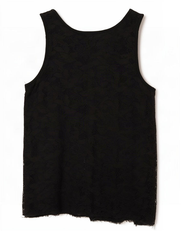 Guess Γυναικείο Δαντελένιο Γιλέκο UK 14 Medium Black Floral Viscose
