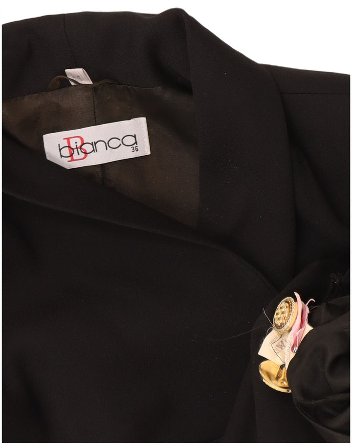 Bianca Γυναικείο Longline τζάκετ με 1 κουμπί EU 36 Small Black Polyester