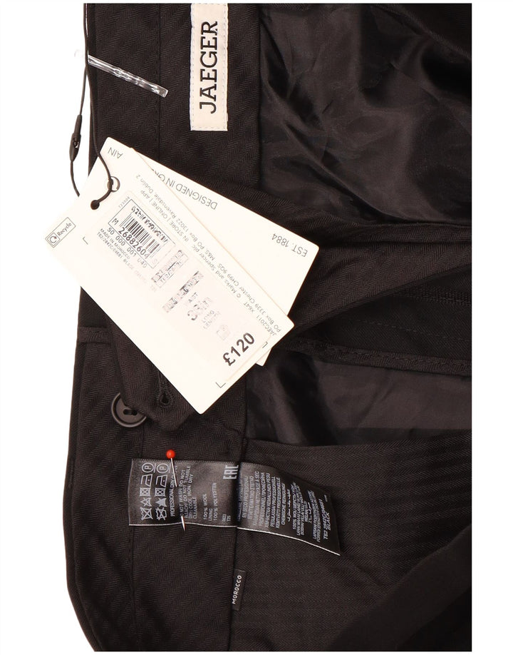 Ανδρικό παντελόνι Jaeger Slim Casual W38 L33 Μαύρο μάλλινο
