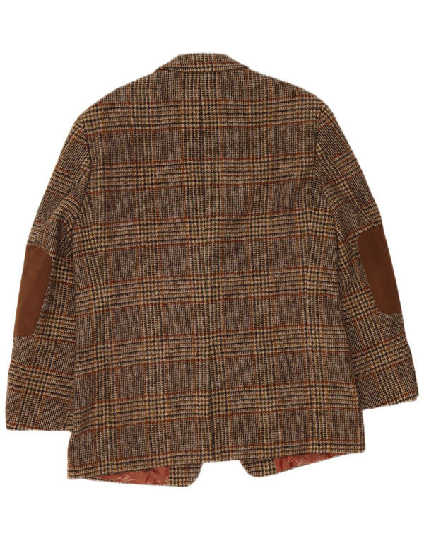 Harris Tweed Ανδρικό σακάκι 2 κουμπιών Blazer IT 52 XL Καφέ μαλλί