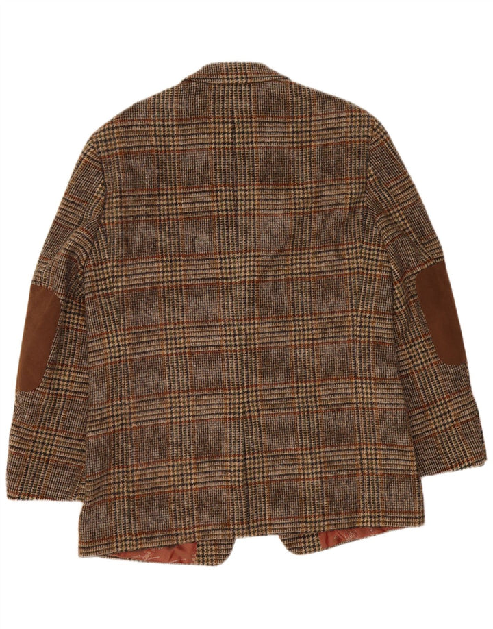 Harris Tweed Ανδρικό σακάκι 2 κουμπιών Blazer IT 52 XL Καφέ μαλλί
