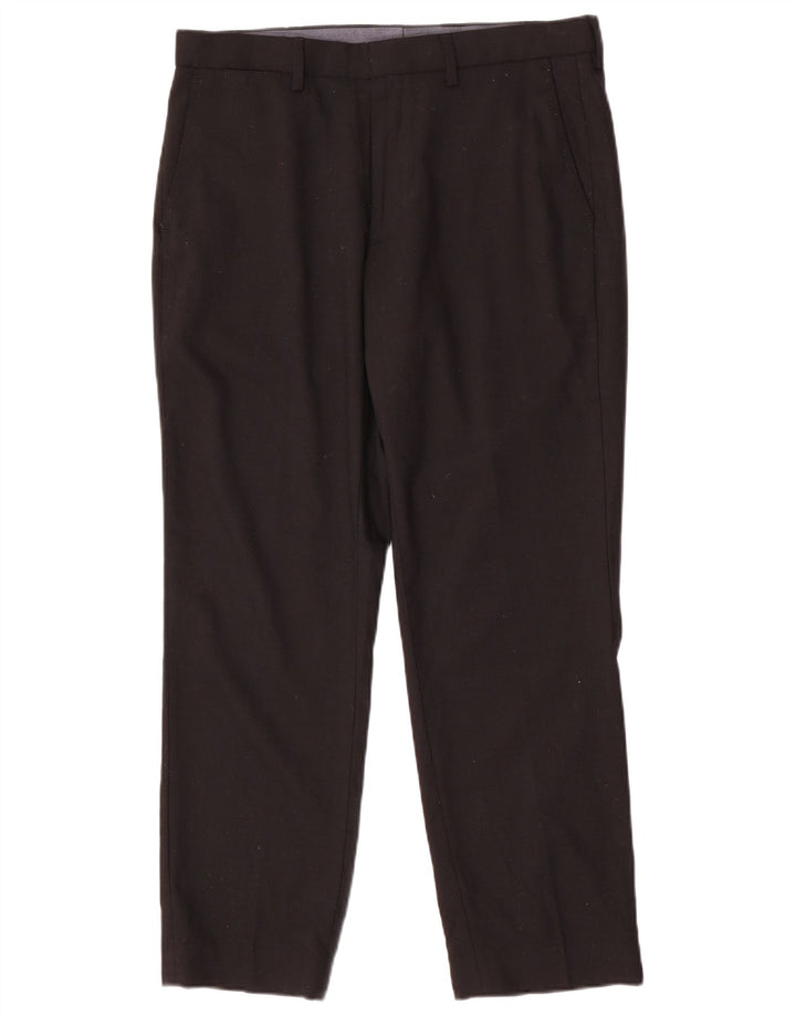 Marks & Spencer Ανδρικό παντελόνι Chino με κανονική εφαρμογή W34 L29 Μαύρο μάλλινο