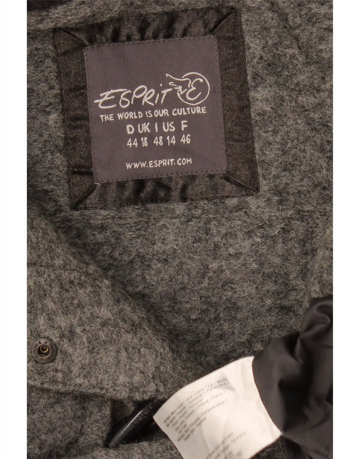 Γυναικείο παλτό Duffle με κουκούλα ESPRIT UK 18 XL Γκρι μαλλί