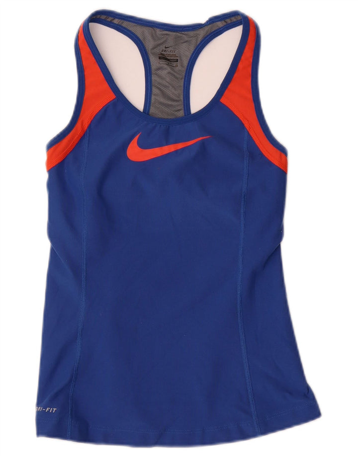 Γυναικείο γραφικό γιλέκο NIKE Dri Fit Top 8 Small Navy Blue Colorblock