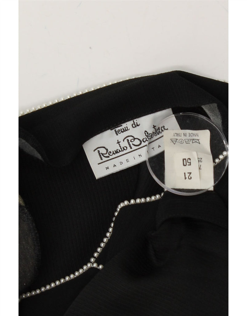 RENATO BALESTRA Womens Short Sleeves Tent Dress IT 50 XL Black Acrylic Vintage Renato Balestra and Second-Hand Renato Balestra from Messina Hembry 