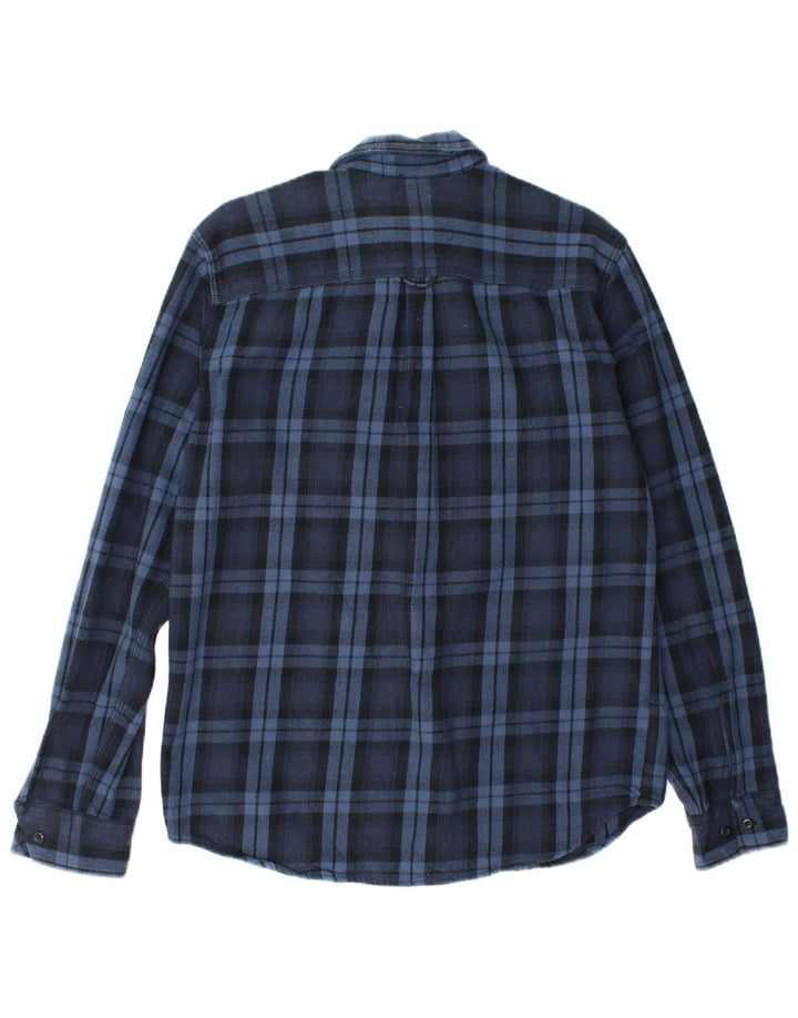 Jack & Jones Ανδρικό φανελένιο πουκάμισο μεγάλο μπλε βαμβακερό