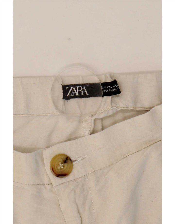 Zara Γυναικείο Joggers Παντελόνι Cargo Small W26 L27 Λευκό