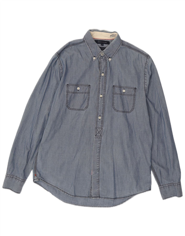 TOMMY HILFIGER Ανδρικό πουκάμισο New York Fit Medium Blue Cotton
