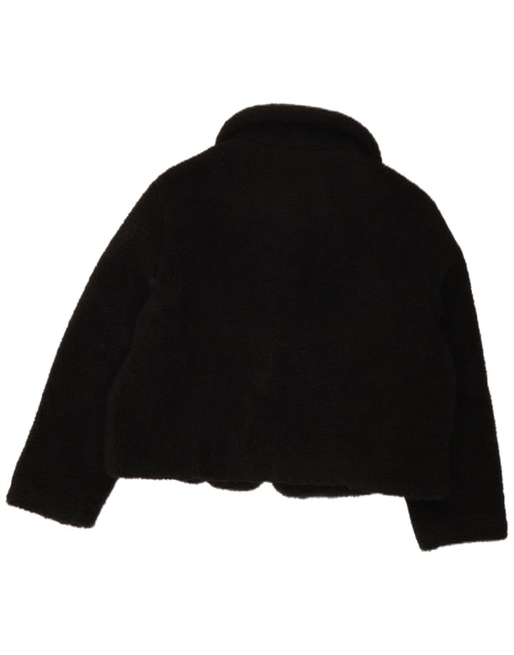 Zara Γυναικείο Fleece Jacket UK 16 Large Black Polyester
