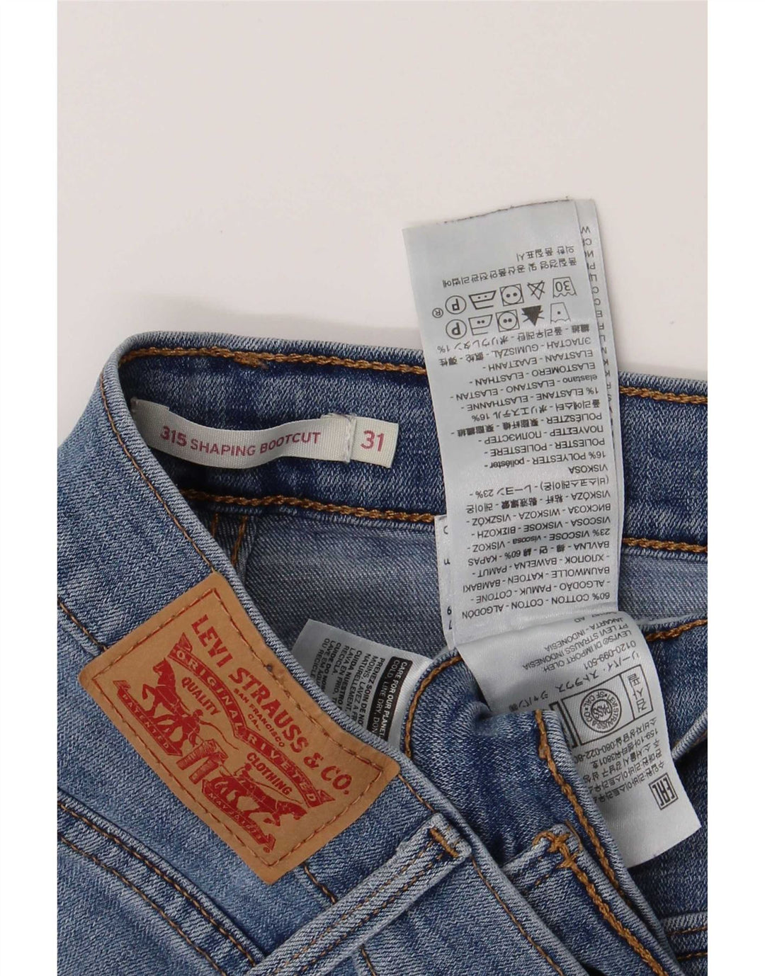 Levi's Mens 315 Shaping Bootcut Jeans W31 L30 Blue Cotton