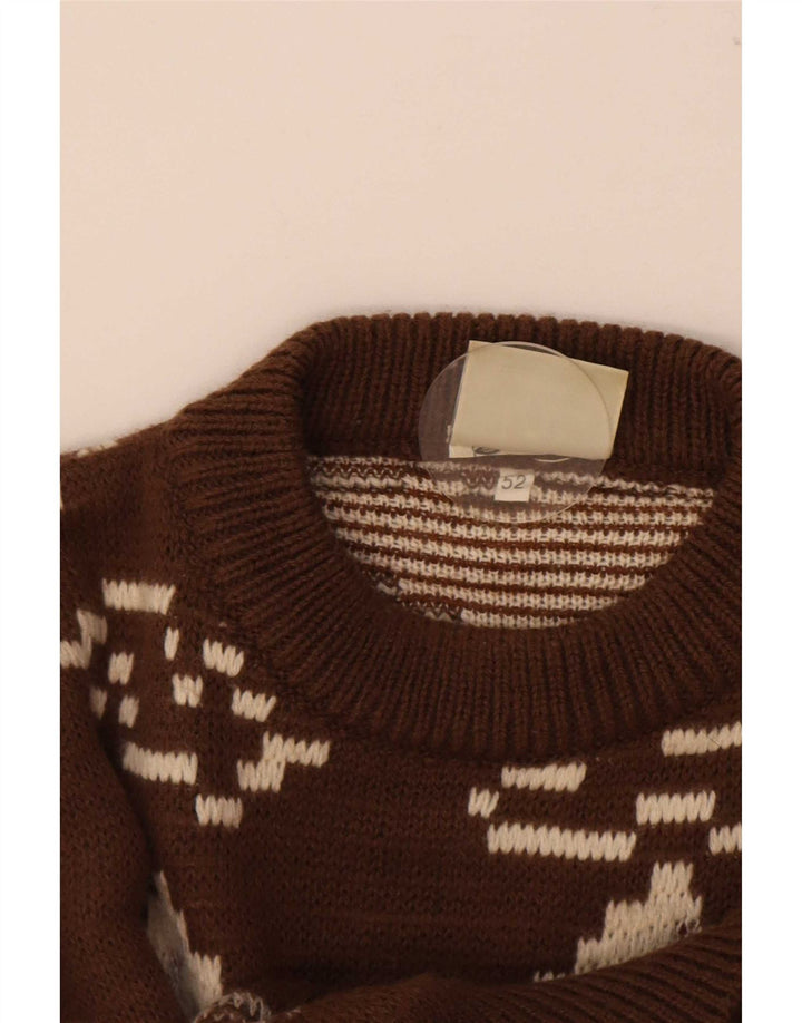 Ανδρικό πουλόβερ 4 Castella Graphic Crew Neck Jumper IT 52 μεγάλο καφέ μαλλί
