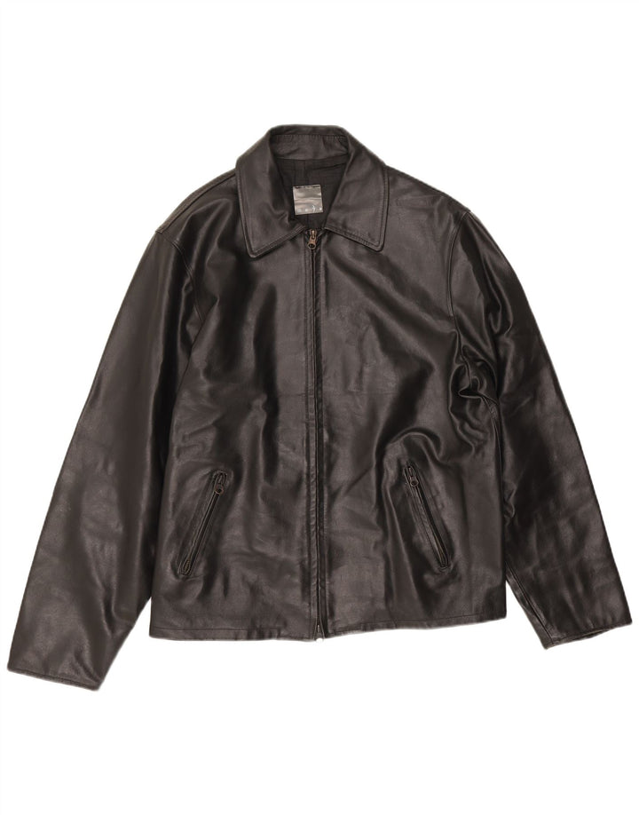 Mays Ανδρικό Δερμάτινο Μπουφάν IT 46 Small Black Leather