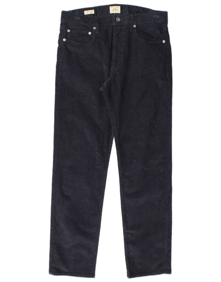 J. CREW Ανδρικό παντελόνι 770 ίσιο κοτλέ W30 L30 Navy Blue Cotton