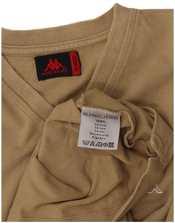 Kappa Ανδρικό T-Shirt Top XL Μπεζ βαμβακερό