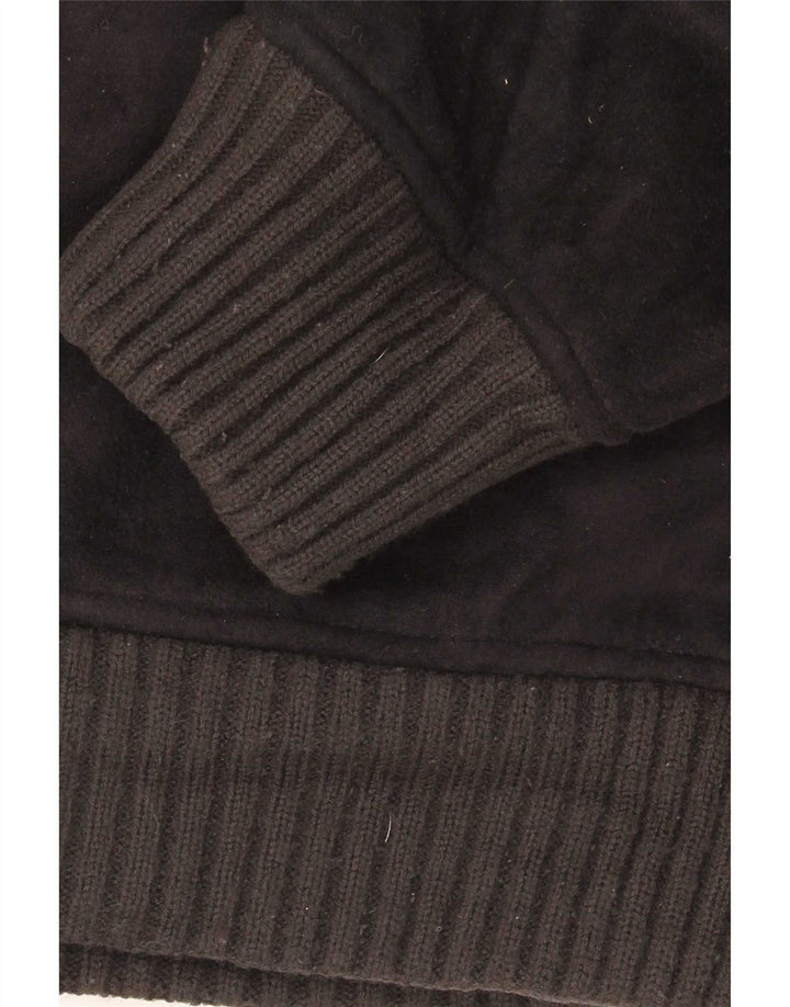 Marks & Spencer Mens Sherpa Fleece Jacket UK 40 Large Black Polyester