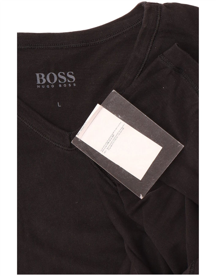 Ανδρικό T-Shirt Hugo Boss Top μεγάλο μαύρο βαμβακερό