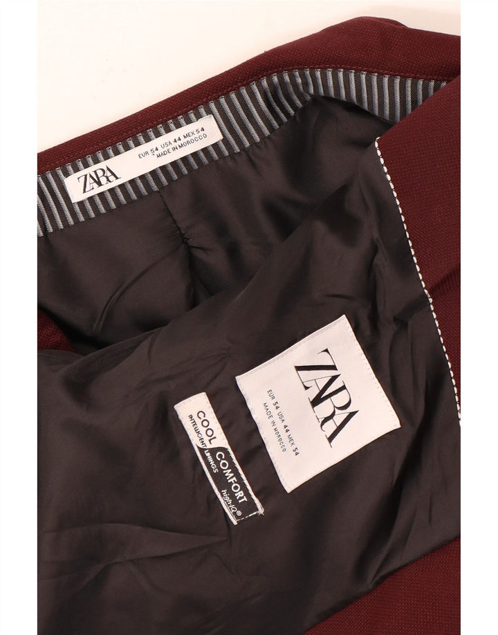 Zara Ανδρικό σακάκι σακάκι με 1 κουμπί EU 54 XL Βουργουνδίας