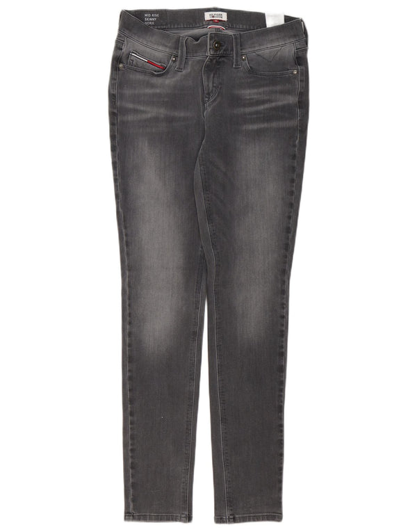 TOMMY HILFIGER Γυναικεία Nora Ψηλόμεσα Skinny Jeans W30 L32 Γκρι βαμβακερό