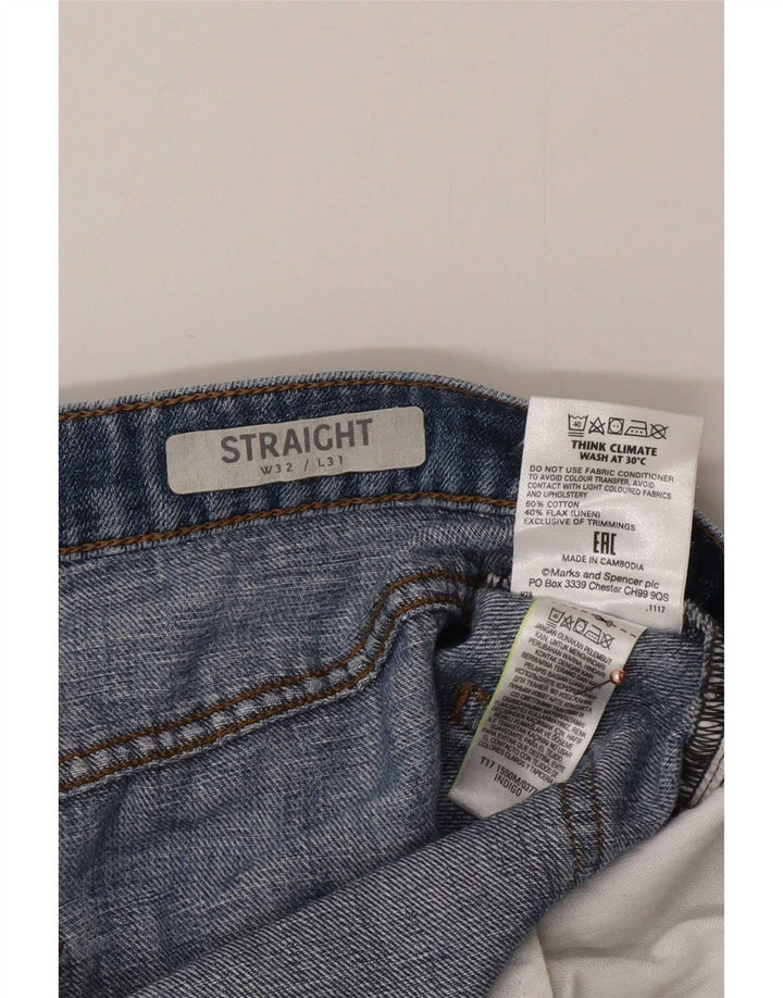 Ανδρικό τζιν ίσιο Marks & Spencer W32 L31 Μπλε βαμβακερό