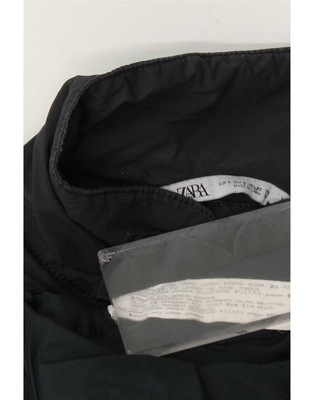 Zara Ανδρικό Bomber Jacket UK 40 Large Navy Blue Polyester