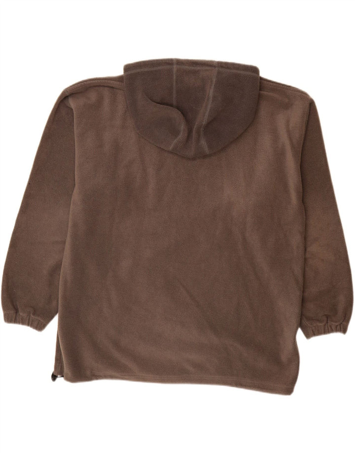 VINTAGE Ανδρική κουκούλα Fleece Jumper Μεγάλος Γκρι Πολυεστέρας
