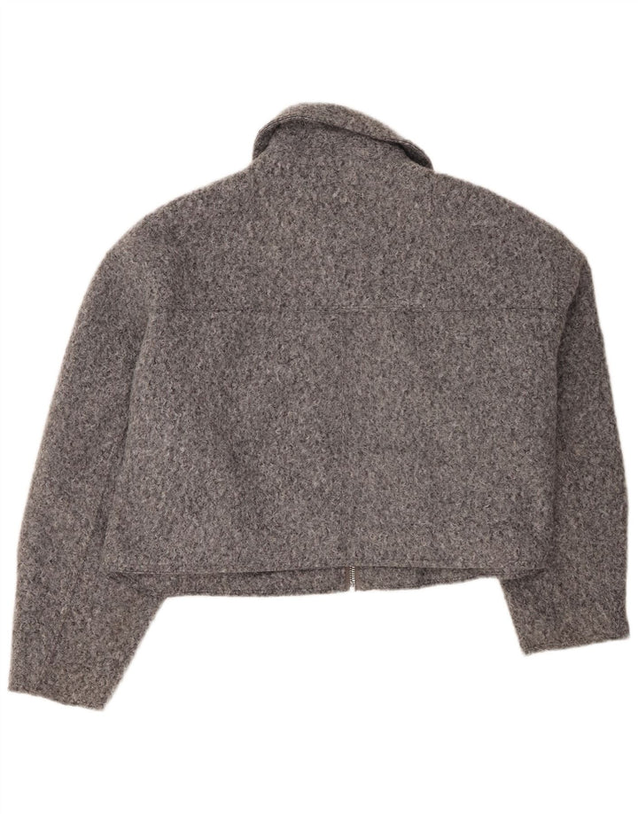 Zara Γυναικείο Crop Bomber Jacket UK 20 2XL Grey Polyester