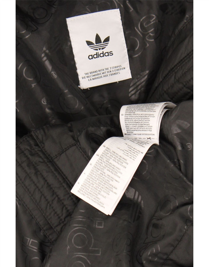 ADIDAS Womens Hooded Padded Jacket UK 8 Small Black Nylon