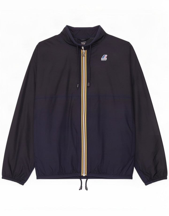 K-Way Boys Hooded Windbreaker Jacket 7-8 Years Navy Blue Polyamide