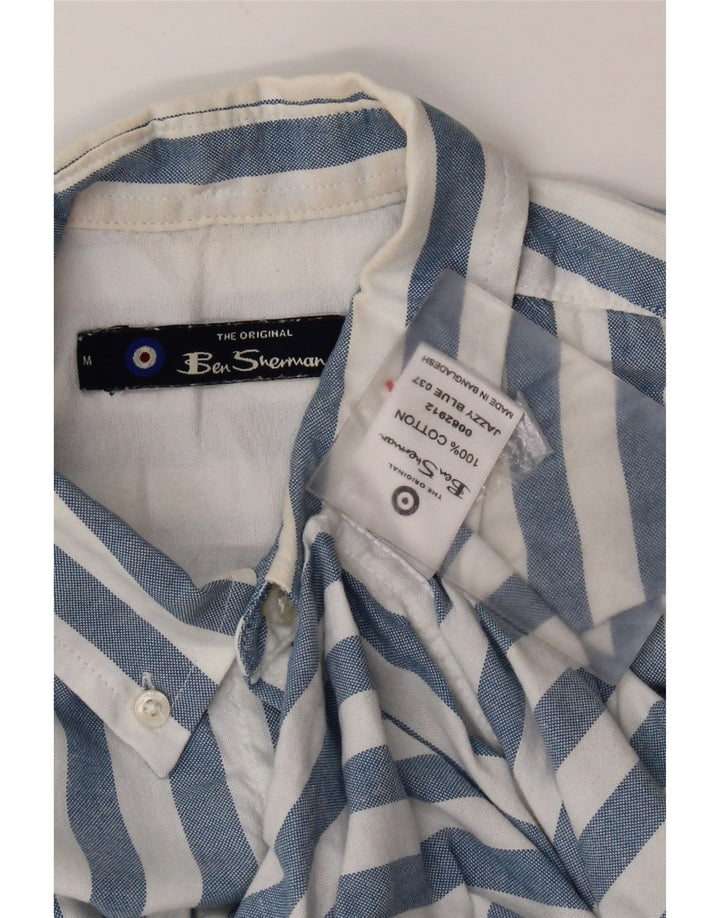 Ανδρικό κοντομάνικο πουκάμισο Ben Sherman Βαμβακερό μεσαίο μπλε ριγέ