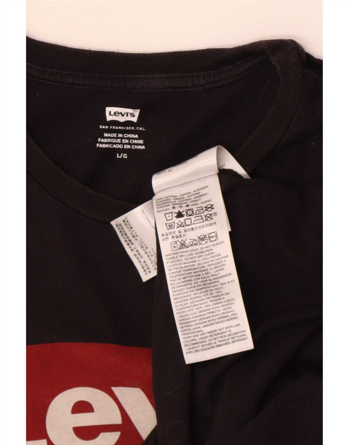Ανδρικό γραφικό μπλουζάκι Levi's Top μεγάλο μαύρο βαμβακερό