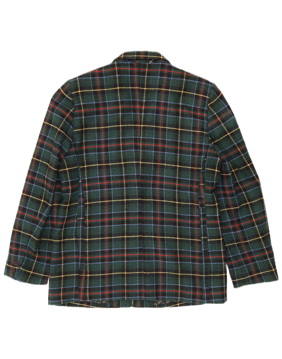 Vintage γυναικείο σακάκι 3 κουμπιών Blazer IT 48 XL Green Check Polyester