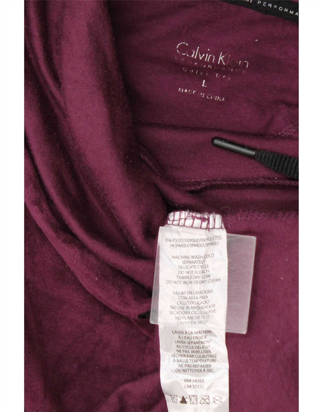 Γυναικείο βελούδινο φούτερ Calvin Klein Jumper UK 16 Large Maroon Polyester