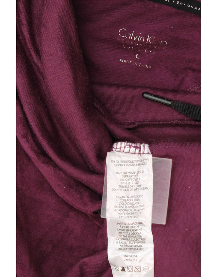 Γυναικείο βελούδινο φούτερ Calvin Klein Jumper UK 16 Large Maroon Polyester