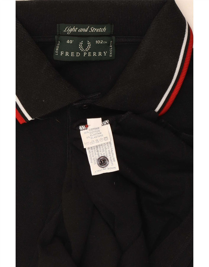 Fred Perry Ανδρικό Πόλο Μπλουζάκι Μικρό Μαύρο Ριγέ Βαμβακερό