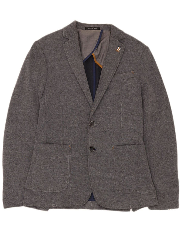 Zara Ανδρικό μπουφάν μπλέιζερ με 2 κουμπιά EU 46 Small Grey Polyester