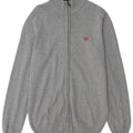 CREW CLOTHING Ανδρική ζακέτα πουλόβερ Μεσαίο γκρι βαμβακερό