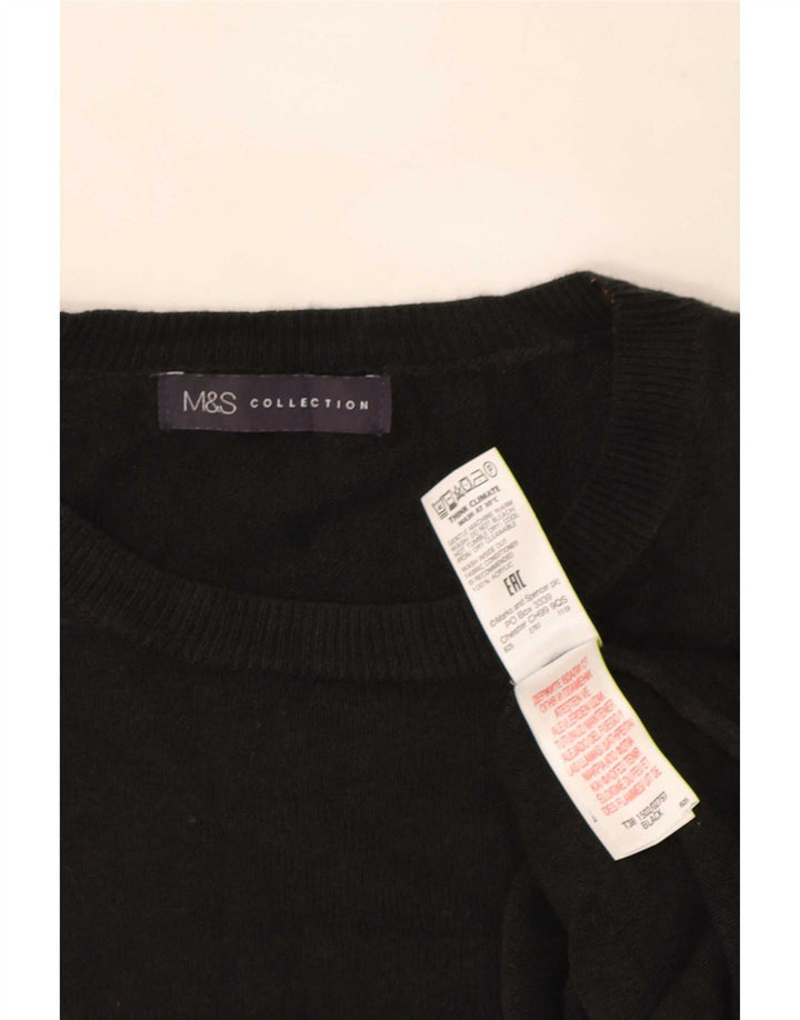 Marks & Spencer Γυναικείο πουλόβερ με λαιμόκοψη μεγάλου μεγέθους UK 16 μεγάλο μαύρο