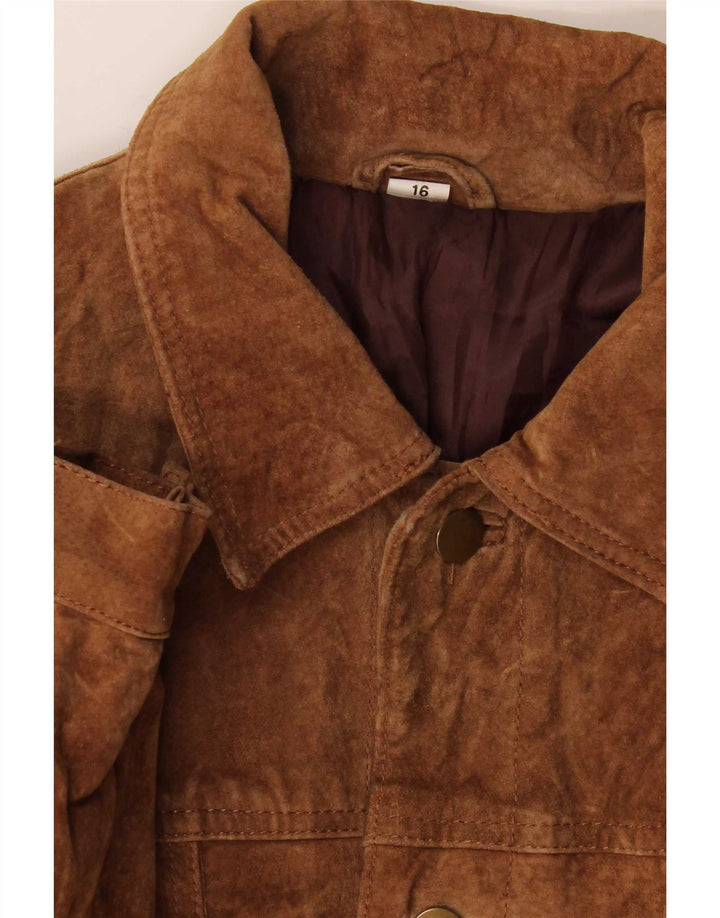Vintage Γυναικείο Suede Jacket UK 16 Large Brown