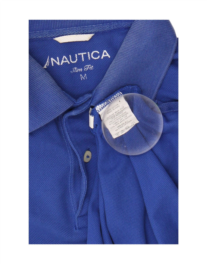 NAUTICA Mens Slim Fit Polo Shirt Medium Blue Cotton Vintage Nautica and Second-Hand Nautica from Messina Hembry 