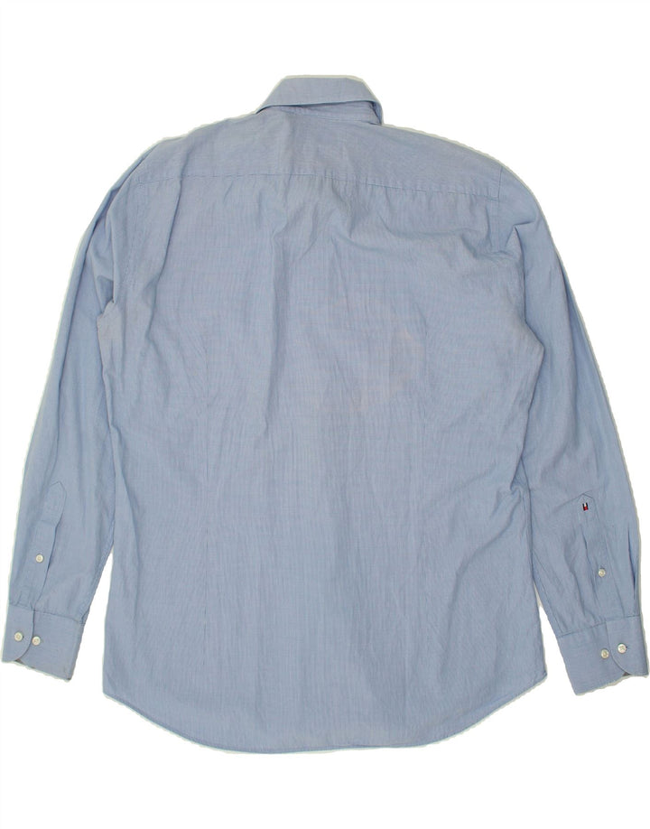 TOMMY HILFIGER Mens Fitted Shirt Size 41 16 Large Blue Check Cotton Vintage Tommy Hilfiger and Second-Hand Tommy Hilfiger from Messina Hembry 