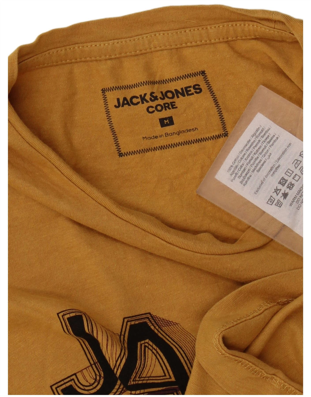Ανδρικό γραφικό μπλουζάκι Jack & Jones, μεσαίο κίτρινο βαμβακερό