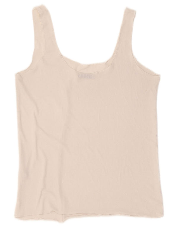Zara Γυναικείο Crop Vest Top UK 14 Large White Polyester