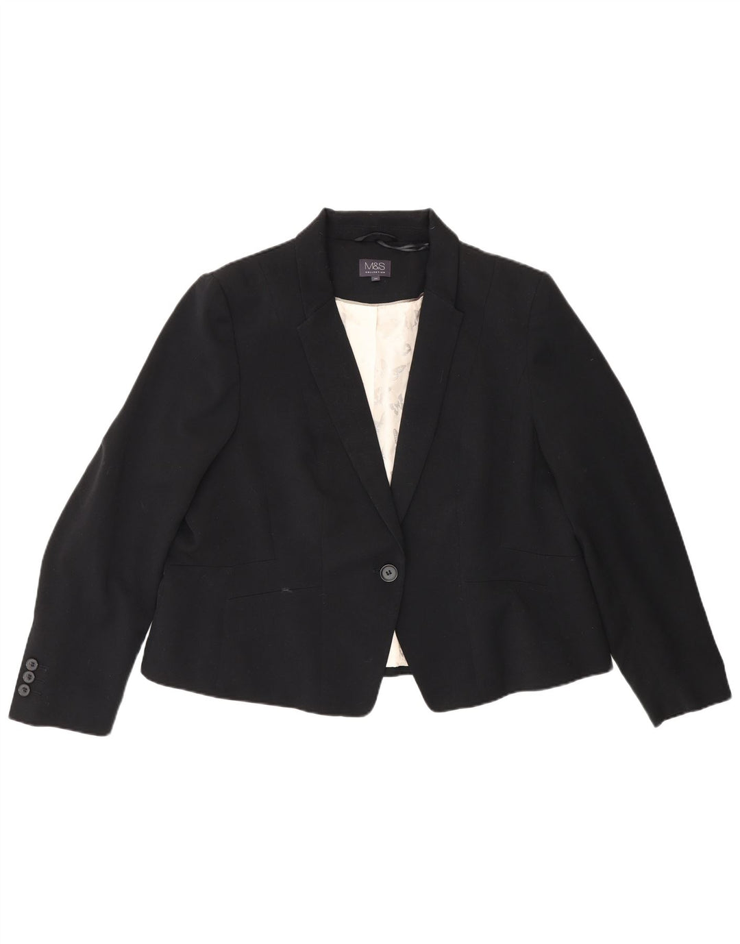 Marks & Spencer Γυναικείο μπουφάν blazer UK 20 2XL μαύρο πολυεστέρα
