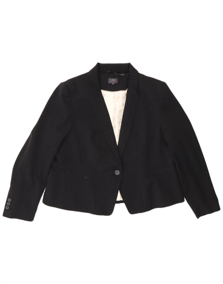 Marks & Spencer Γυναικείο μπουφάν blazer UK 20 2XL μαύρο πολυεστέρα