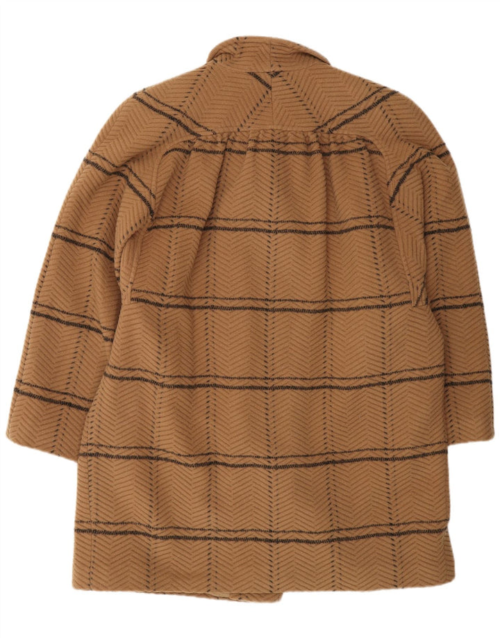 FIORELLA RUBINO Γυναικείο παλτό με διπλό στήθος UK 14 Large Beige Check