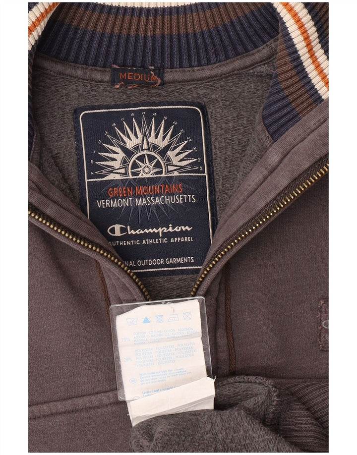 Ανδρικό φούτερ Champion με φερμουάρ, μεσαίο βαμβακερό γκρι