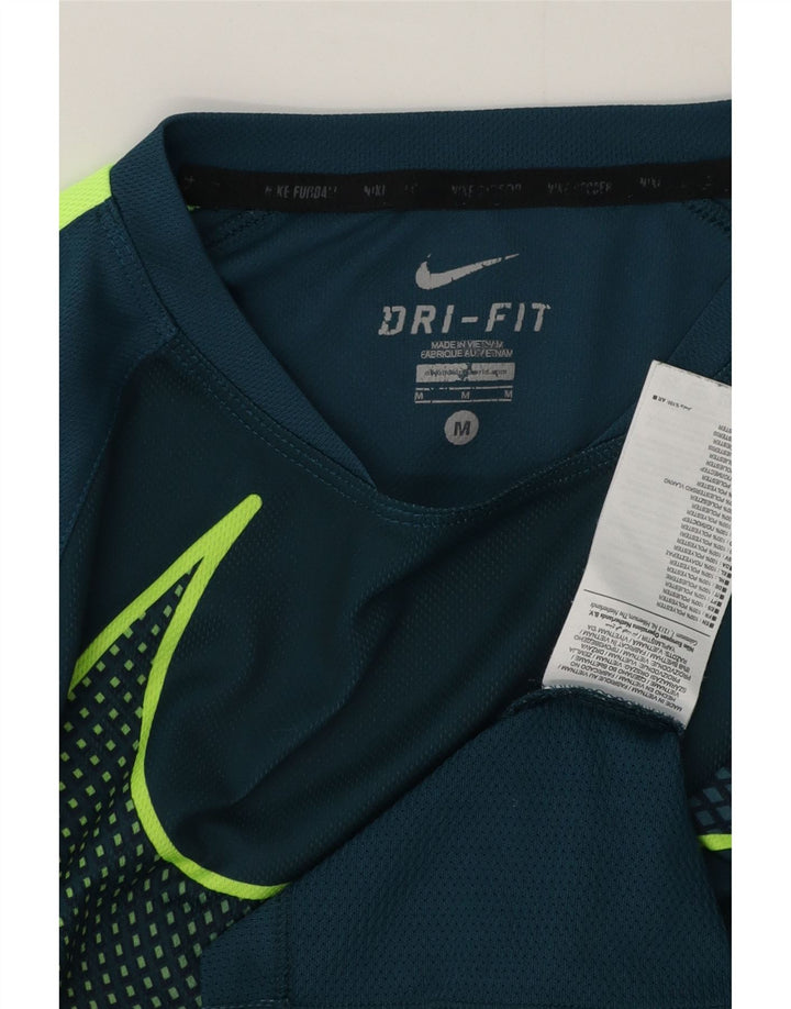 Ανδρικό γραφικό μπλουζάκι Nike Dri Fit Τοπ μεσαίου μπλε χρώματος πολυεστέρας