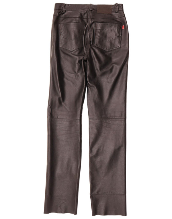 H.I.S Γυναικείο ίσιο δερμάτινο παντελόνι EU 38 Medium W28 L34 Μαύρο